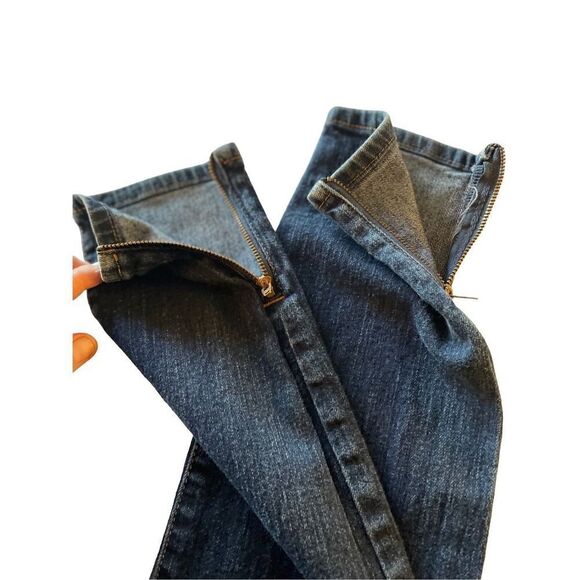 Anne Klein Women's Skinny Jeans Missy Denim Stretchy Side Zip Dark Wash Size 12 - Picture 3 of 15